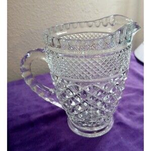 Vtg Clear Glass Anchor-Hocking 5.25 Inch Wexford Pattern Water Juice Pitcher